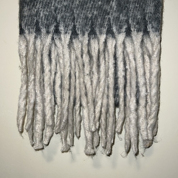 Celtic Ore designed in Ireland Cozy soft Gray Fringe Scarf - Picture 2 of 3